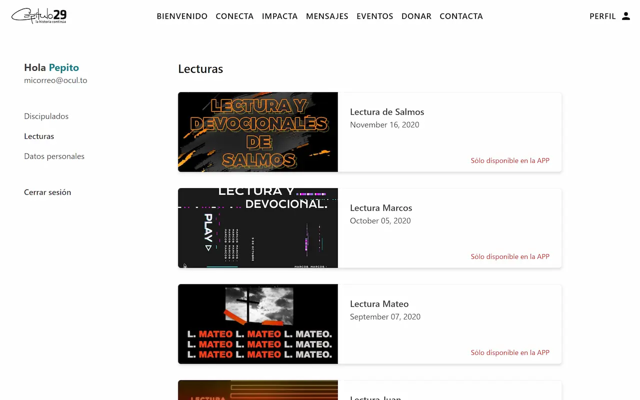 Iglesia Capítulo 29 — desktop screenshot 5