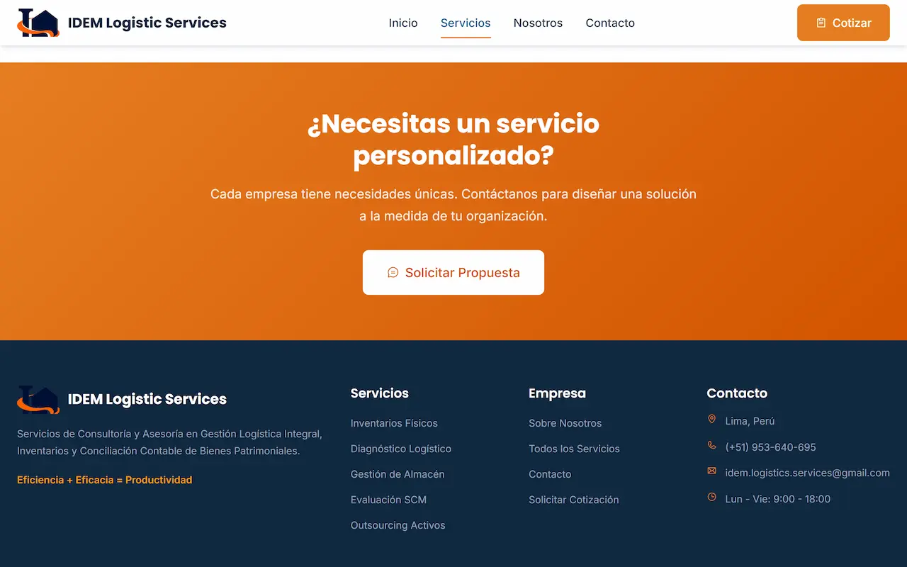 IDEM Logistic Services — desktop screenshot 2