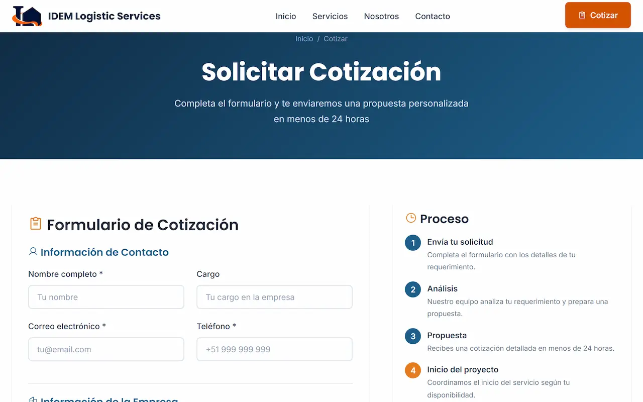 IDEM Logistic Services — desktop screenshot 3