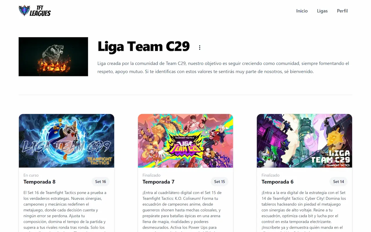 TFT Leagues — desktop screenshot 2